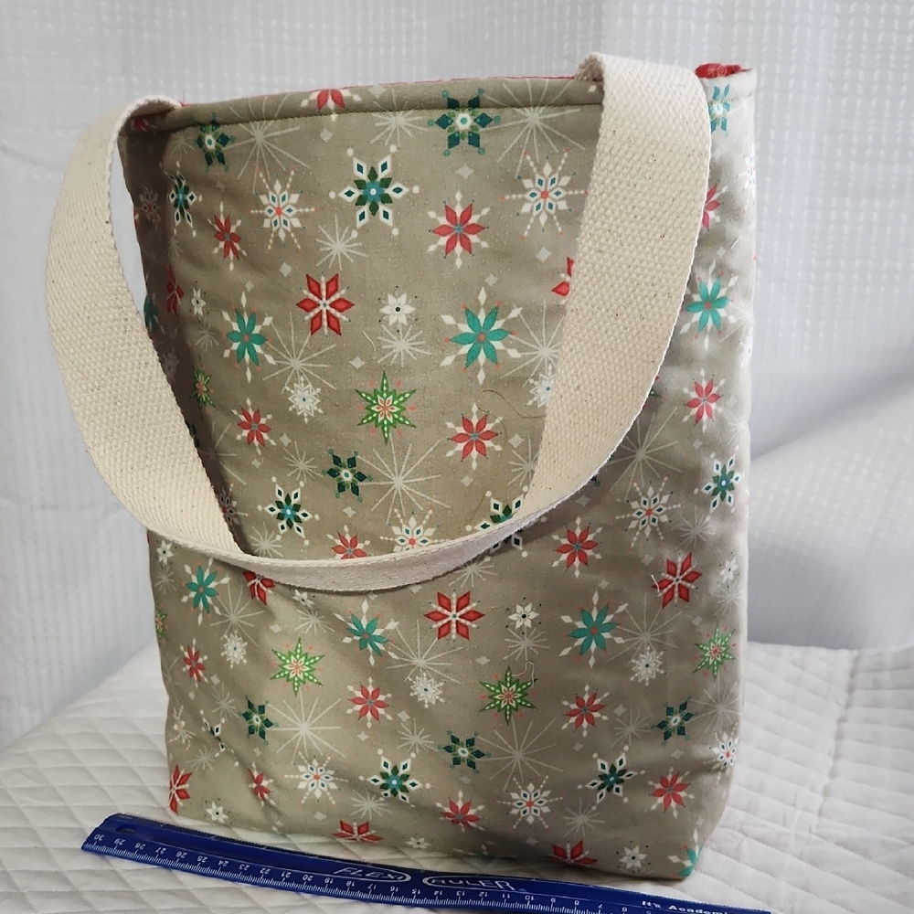 Hand Sewn Quilted Christmas Tote